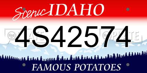 4S42574 Idaho License Plate