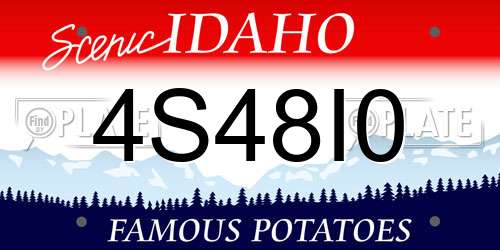 4S48I0 Idaho License Plate