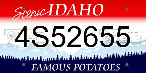 4S52655 Idaho License Plate