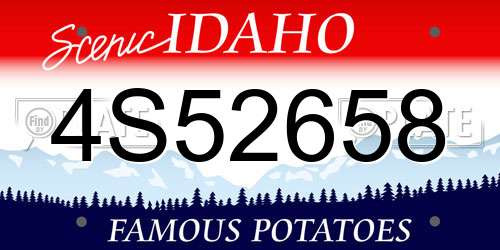 4S52658 Idaho License Plate