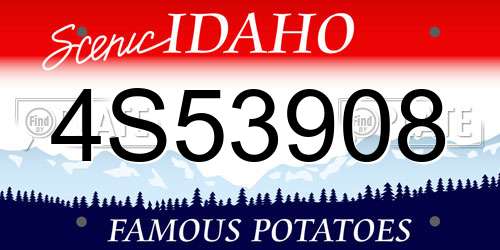 4S53908 Idaho License Plate