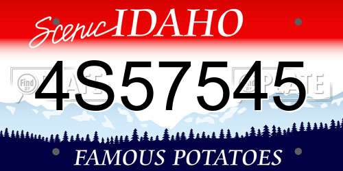 4S57545 Idaho License Plate