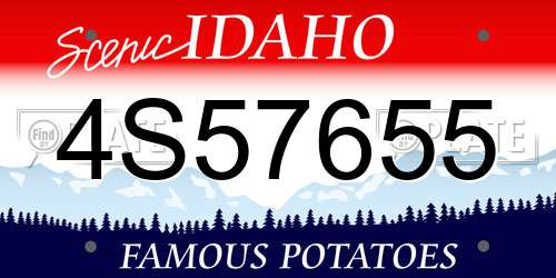 4S57655 Idaho License Plate