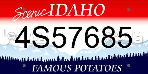 4S57685 Idaho License Plate