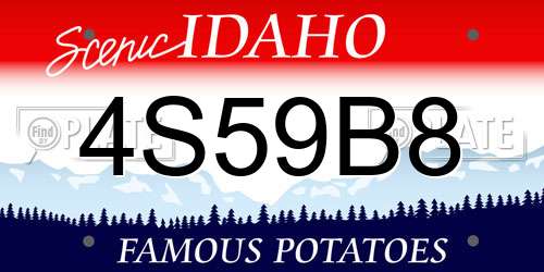 4S59B8 Idaho License Plate