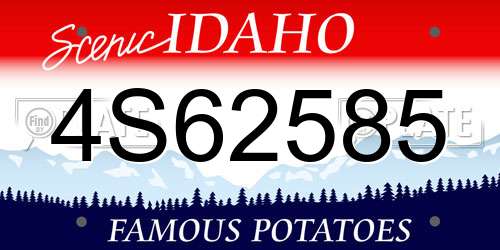 4S62585 Idaho License Plate