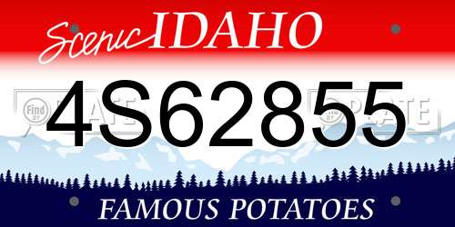 4S62855 Idaho License Plate