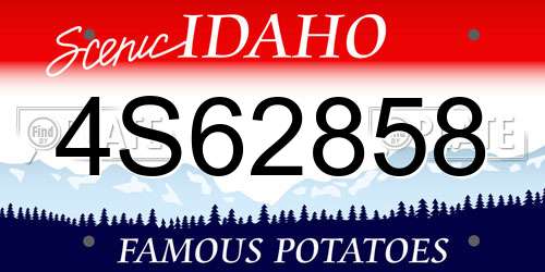4S62858 Idaho License Plate