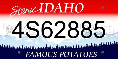 4S62885 Idaho License Plate
