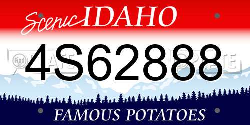 4S62888 Idaho License Plate