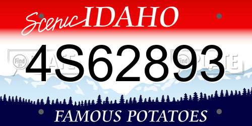 4S62893 Idaho License Plate