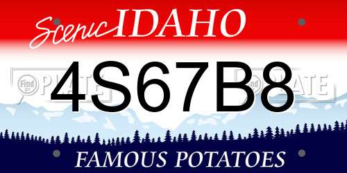 4S67B8 Idaho License Plate