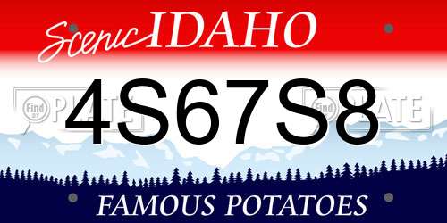 4S67S8 Idaho License Plate