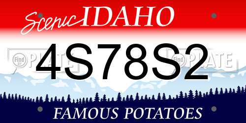 4S78S2 Idaho License Plate