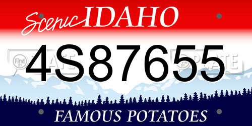 4S87655 Idaho License Plate
