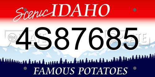 4S87685 Idaho License Plate