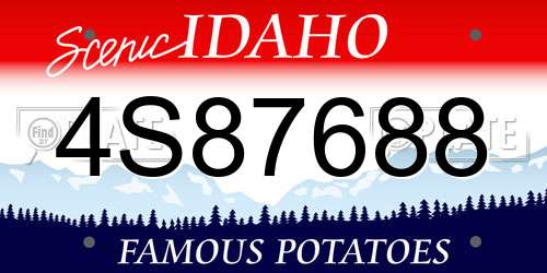 4S87688 Idaho License Plate