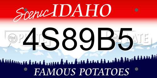 4S89B5 Idaho License Plate