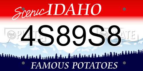 4S89S8 Idaho License Plate