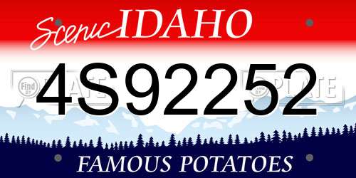 4S92252 Idaho License Plate