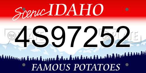 4S97252 Idaho License Plate