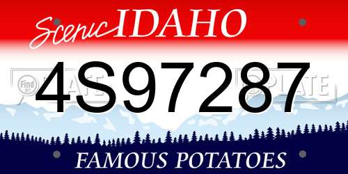 4S97287 Idaho License Plate