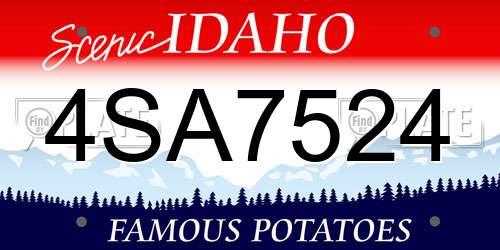 4SA7524 Idaho License Plate