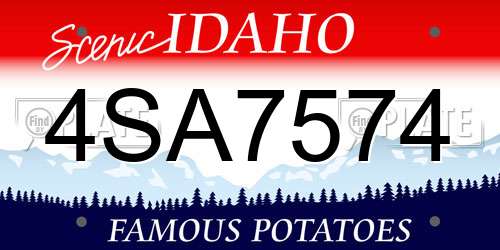 4SA7574 Idaho License Plate