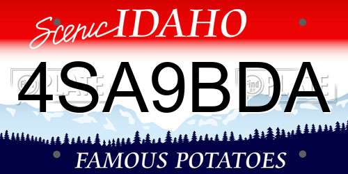 4SA9BDA Idaho License Plate