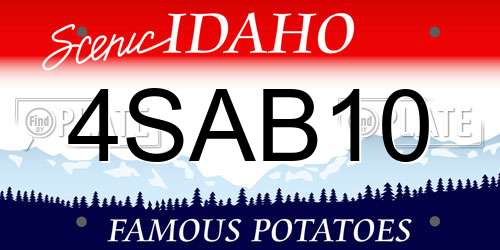 4SAB10 Idaho License Plate