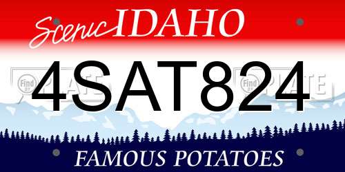 4SAT824 Idaho License Plate