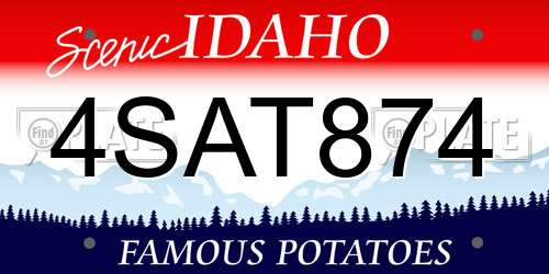 4SAT874 Idaho License Plate
