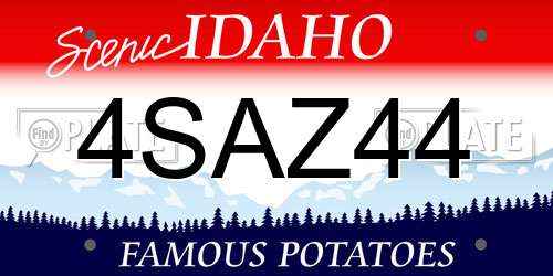 4SAZ44 Idaho License Plate