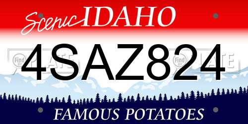 4SAZ824 Idaho License Plate