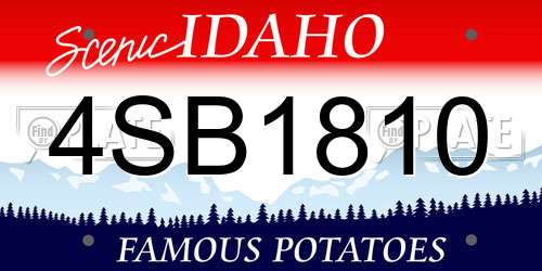 4SB1810 Idaho License Plate