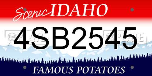 4SB2545 Idaho License Plate