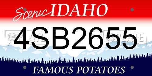 4SB2655 Idaho License Plate