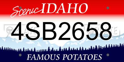 4SB2658 Idaho License Plate