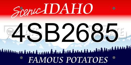 4SB2685 Idaho License Plate