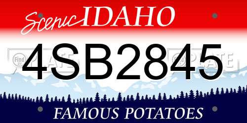 4SB2845 Idaho License Plate