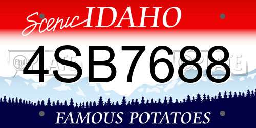 4SB7688 Idaho License Plate