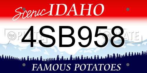 4SB958 Idaho License Plate