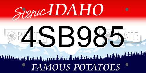 4SB985 Idaho License Plate