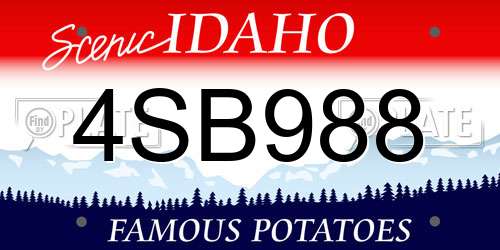4SB988 Idaho License Plate