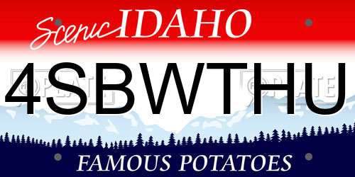 4SBWTHU Idaho License Plate