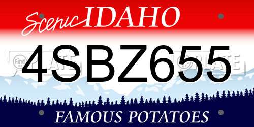 4SBZ655 Idaho License Plate