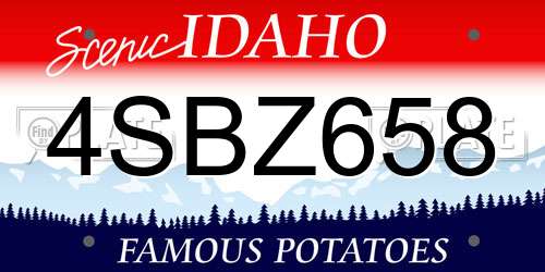 4SBZ658 Idaho License Plate