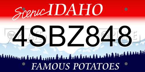 4SBZ848 Idaho License Plate