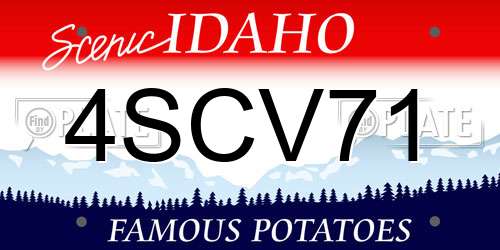 4SCV71 Idaho License Plate