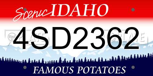 4SD2362 Idaho License Plate